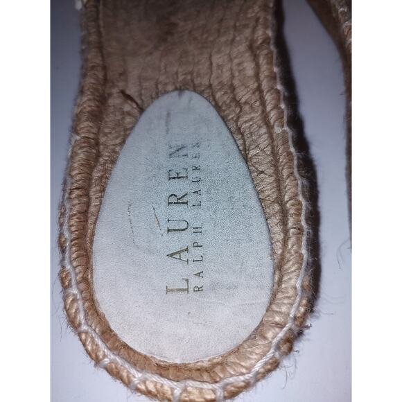 Lauren Ralph Lauren White Suede Leather Slip on Espadrille Flats Size 8.5 - Picture 6 of 6